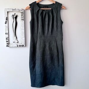 Stella & Julie Minimalist Green Faux Suede Sheath Dress Scandi Girl Size 8